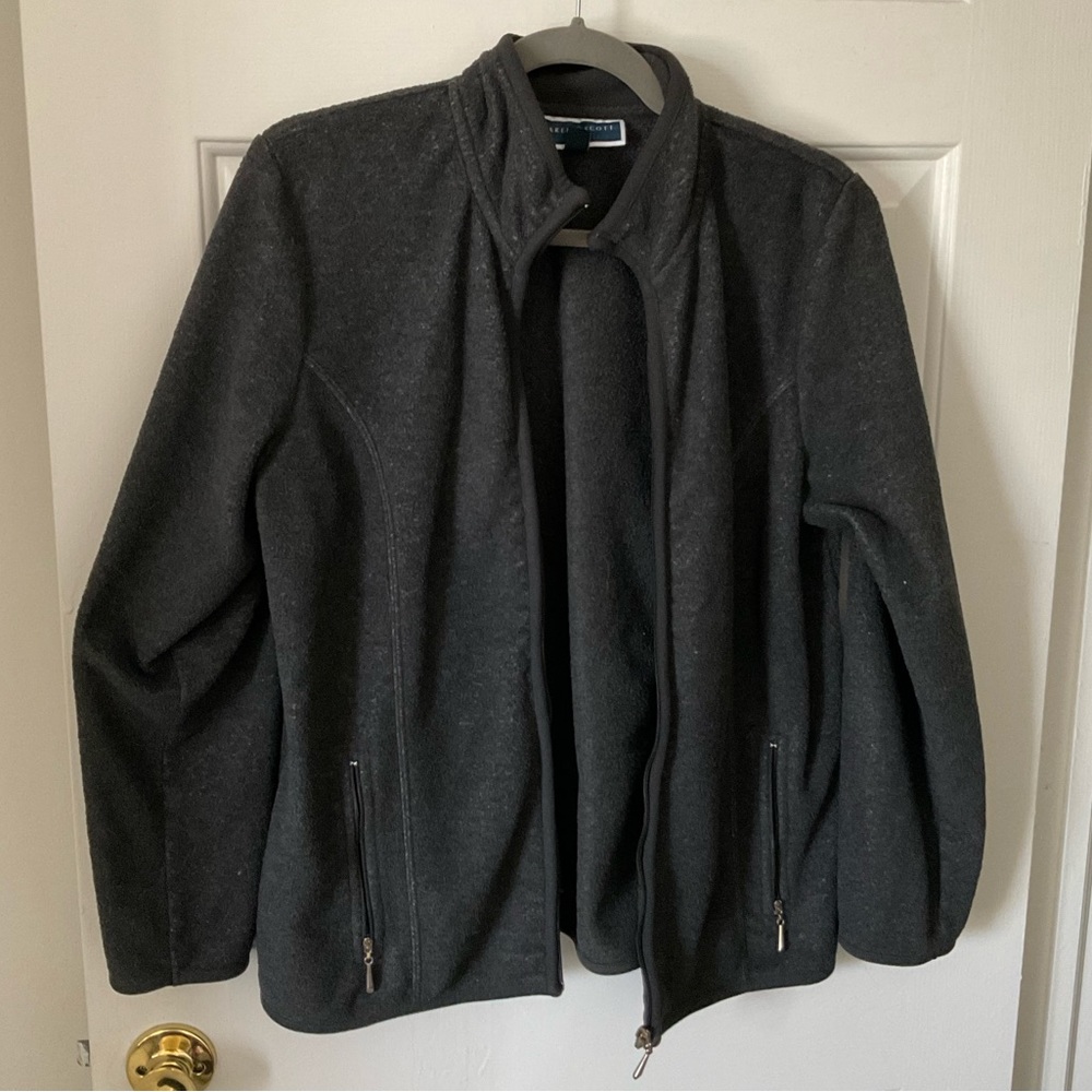 Karen Scott Fleece Jacket, Size Large